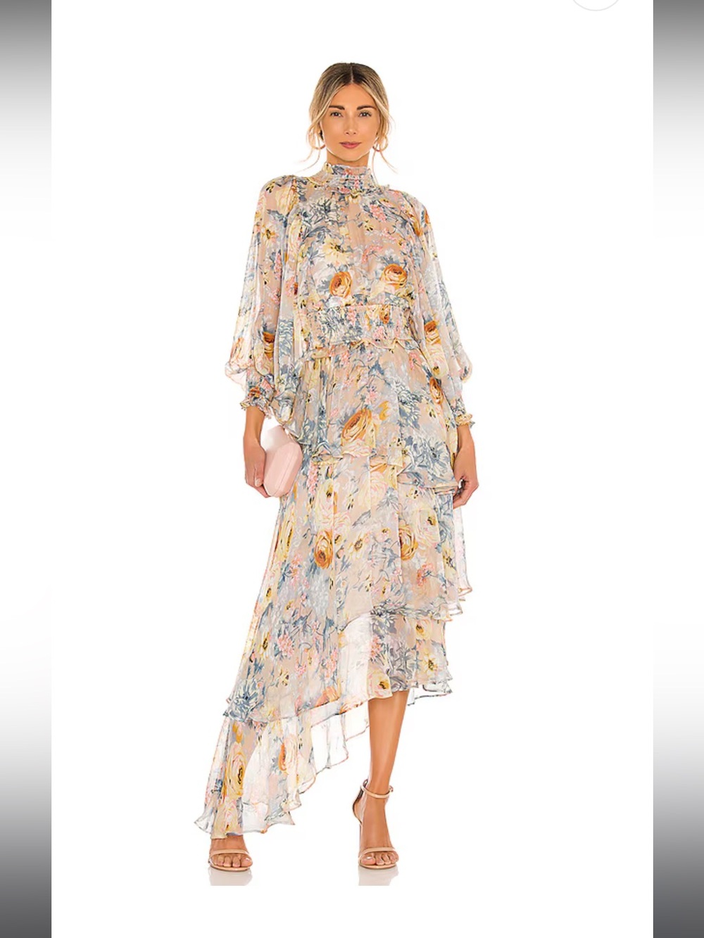 NWT Elliatt Astrid Dress Multi Floral High Low Chiffon XS